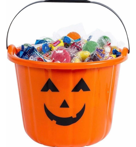 Canasto, Balde, Recipiente Para Dulces Calabaza Halloween