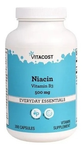 Niacin Con Vitamina B3 500 Mg 300 Caps De Vitacost 
