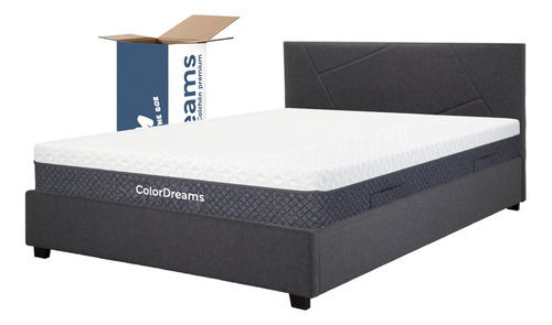 Base Cama Abatible Madera + Colchón Premium Matrimonial