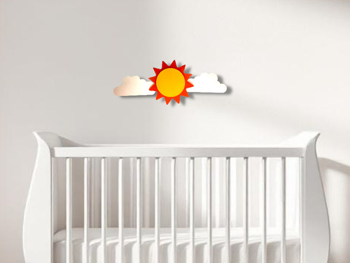 Lámpara Led Aplique Nube Infantil Cuarto Niños Luz Cálida