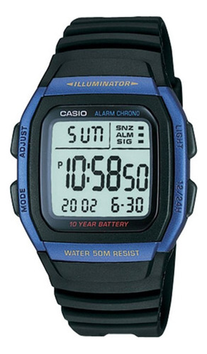 Reloj Casio Digital W-96h-2a Crono 1/100 - Alarma Local