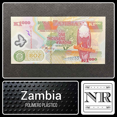 Zambia - 1.000 Kwacha - Año 2003 - P #44 B - Plástico 