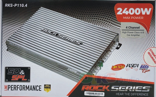 Imagen 1 de 8 de Amplificador De 4 Canales Clase A/b De 450 Watts Rms A 4 Ohm X 2, 1100 Watts Maximons Rock Series Modelo: Rks-p110.4