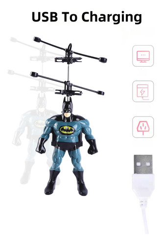 Juguete Volador Batman, Con Sensor De Infrarrojos,juguetes Gris