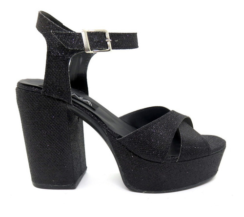 Imagen 2 de 6 de Sandalias Plataforma Vestir Fiesta Mujer Taco Ancho 10.5 Cm