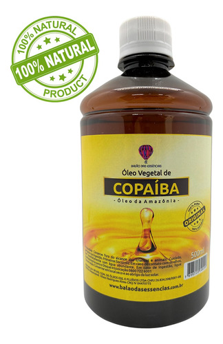 Óleo De Copaíba Da Amazônia 100% Puro E Natural 500ml