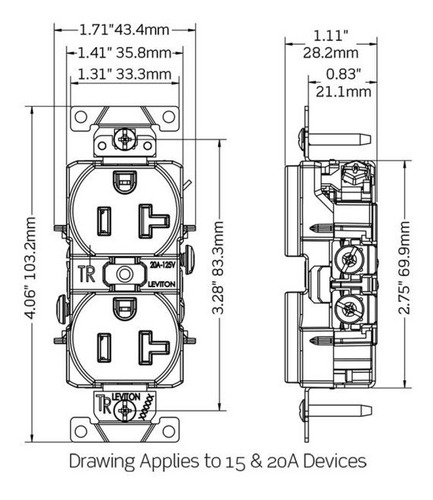 Imagen 5 de 5 de Toma Corriente, Levitón 15a 125v Grado Industrial - Naranja