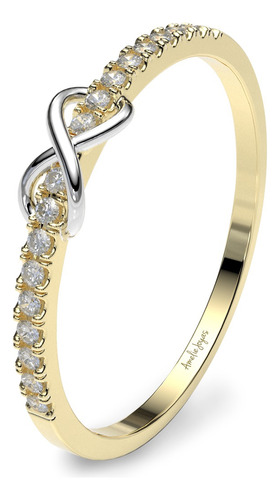 Anillo De Promesa Con Infinito Oro 14k Amelie Joyas