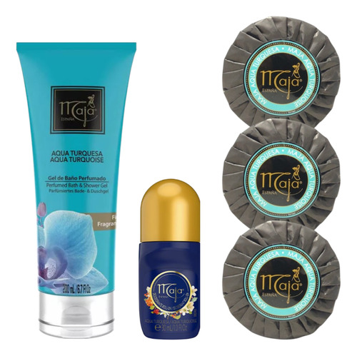 Gel De Ducha 200ml + Desodorante 30ml + 3 Jabones Maja Aqua