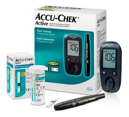 Kit Medidor De Glicose Accu-chek Active Roche