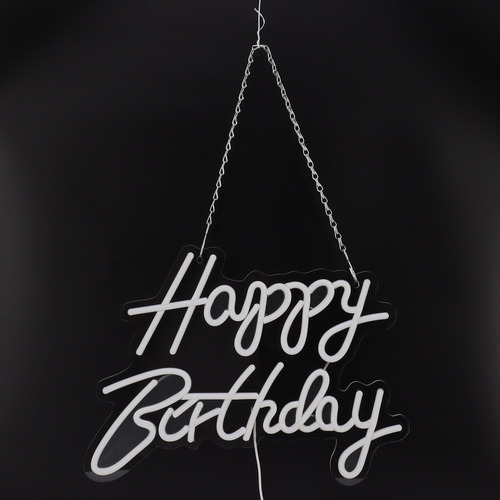 Letrero Romántico De Neón Con Letras Led De Feliz Cumpleaños