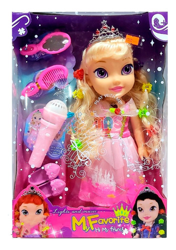 Muñeca Princesa Aurora Luces Niña Sonido + Baterias 