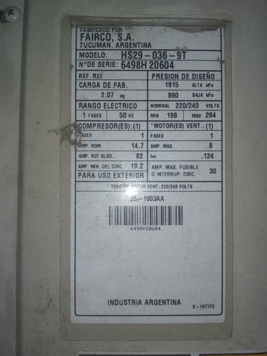 Split De 9000 Piso Techo