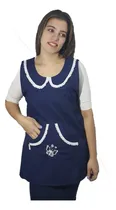 Comprar Guardapolvos Maestras Abrochados A Un Costado Azul Mar T-3 