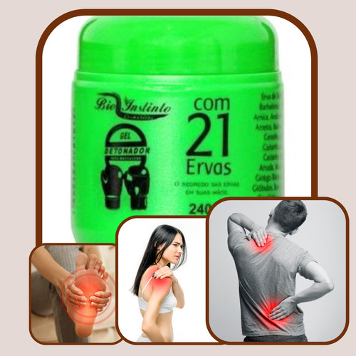 24 Gel Detonador Bio Instinto 21 Ervas Pote 240g