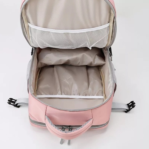Mochila De Viagem Feminina Com Porta De Carregamento Usb Cor Púrpura