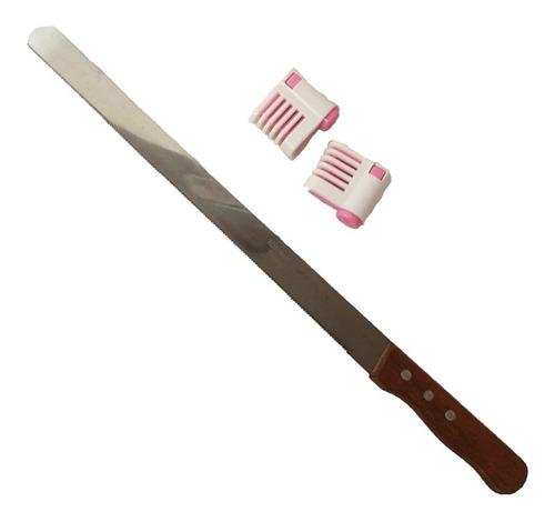 Imagen 2 de 4 de Kit Chuchillo Dentado 47 Cm + Nivelador De Torta Belgrano