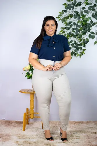 Conjunto Plus Size Blusa Cal a Roupas Femininas Gordinhas