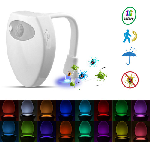 Baño, Inodoro, Noche, 16 Colores, Uv, Carga Usb, Led