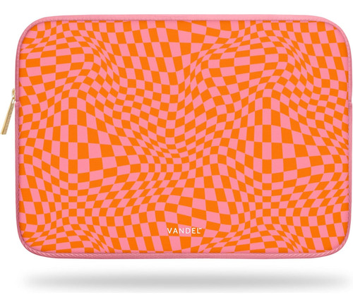 Funda Para Portatil De 13 Pulgadas-cuadriculado Naranja/r...