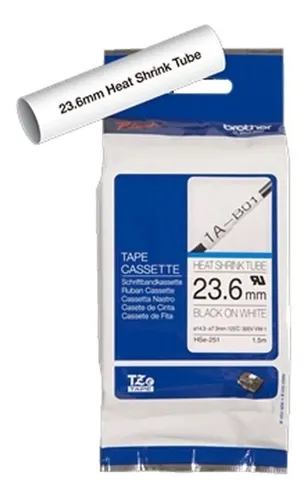 Tubo Termocontraible Brother Hse-251 Negro S/ Blanco 23,6mm