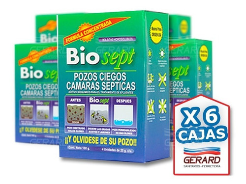 Imagen 2 de 5 de Biosept Para Tratamiento De Pozo Ciego Negro X 6 Cajas