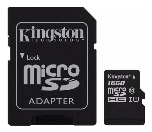 Cartão de memória Kingston SDC10G2 com adaptador SD 16GB