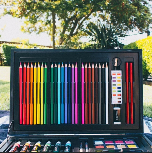 Imagen 7 de 9 de Set De Arte Art 101 Dibujo Oleo Acuarelas Maletín 132 Piezas