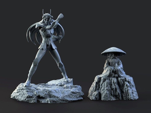 Saint Seiya Shiryu + Doko Stl Obj Impresión 3d