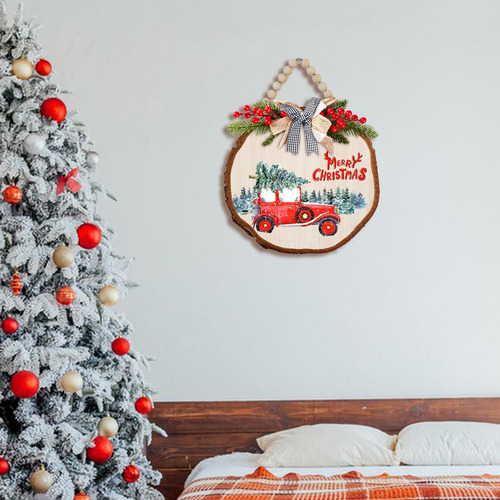 Letrero Colgante De Navidad, Letrero De Puerta Con Coronas