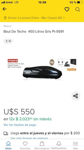Imagen 10 de 10 de Baul De Techo 450l Como Nuevo