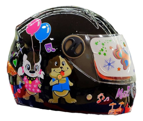 Casco Integral De Motos Para Niños Color Negro 