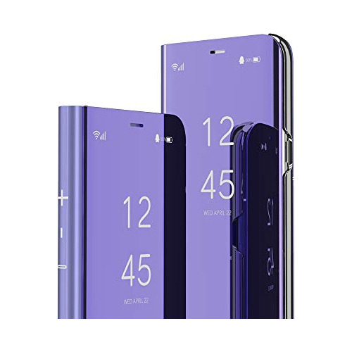 Funda Para Samsung Galaxy A50 Mirror Morado Piel Sintetica