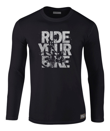 Camiseta Manga Larga Ride Your Bike Bicicleta Inp Hombre Eol