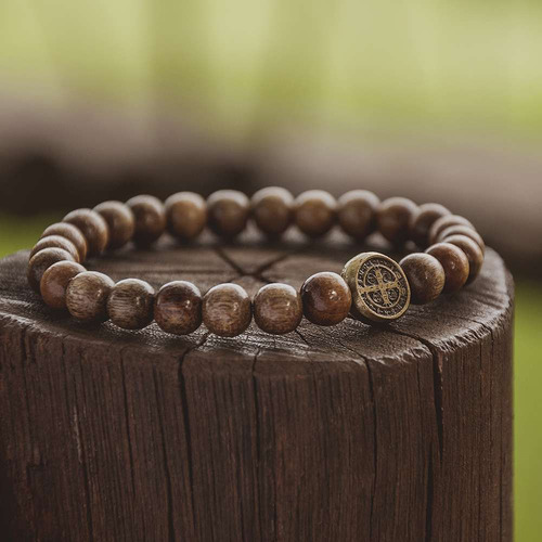 Pulseira E Terço De Pulso Com Medalha De São Bento