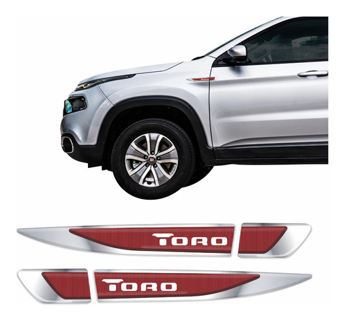 Kit Adesivo Aplique Fiat Toro Emblema Resinado Res10
