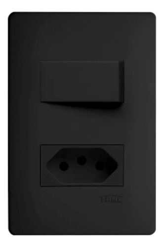 Kit Interruptor Triplo + Interruptor C Tomada 10a Black Fame