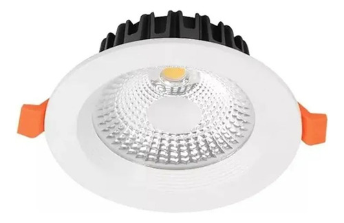 5x Foco Panel Plafón Led Embutido 7w Redondo Luz Fría Cob