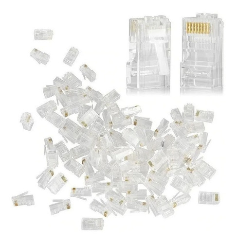 50 Conector Rj45 Estandar Cat5e Internet Soporta Gigabit