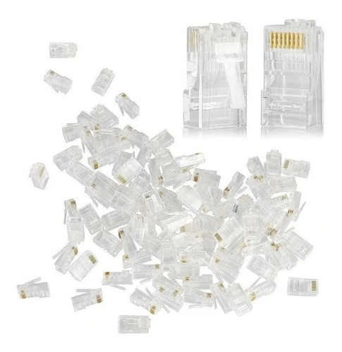 20 Conector Rj45 Estandar Cat5e Internet Soporta Gigabit