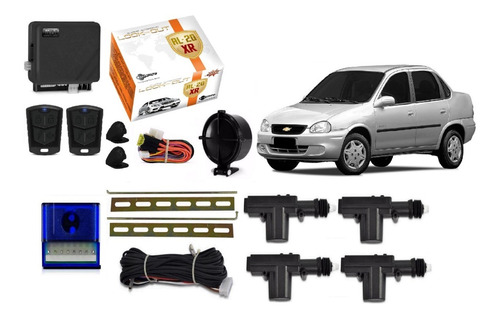 Kit Trava Eletrica + Alarme Corsa Wind Hatch Classic 4 Porta