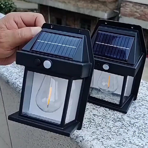 Farol Solar De Pared + Sensor Movimiento Luz Cálida Exterior
