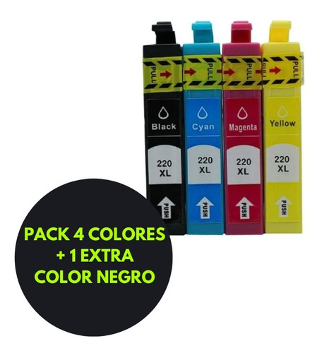 Pack 4 + 1 Cartuchos Compatibles Xp220 / Xp420 Carga Extra