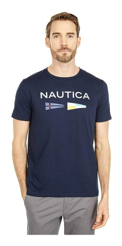 Camiseta Nautica Cuello Redondo Estampado 100% Orig Talla S