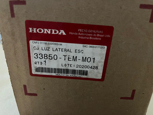 Faro Guardabarro Giro Izquierdo Honda Civic 2017/ Original