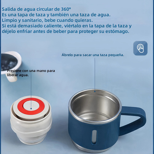 Termo De Acero Inoxidable 500ml Con Vasos Integrados Portáti