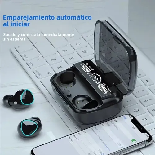 Fone De Ouvido Bluetooth Esportivo Com Estojo De Carga Preto