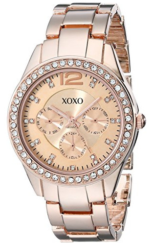 Las Mujeres S Reloj Pulsera De Oro Tono Rosa Xo5477