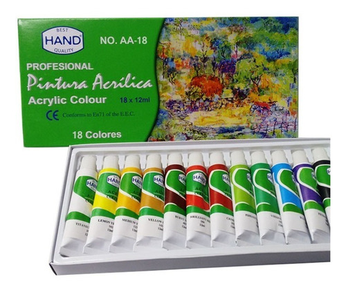 Pintura Acrílica Profesional Hand Set  18 X 12ml