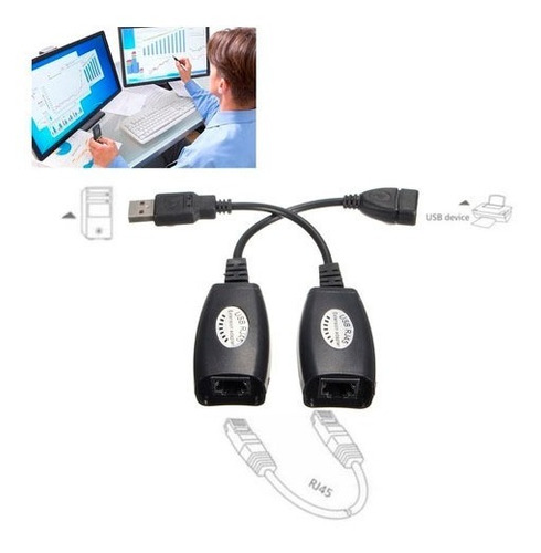 Extensión Usb A Rj45 Utp Ethernet Adaptador Lan 50 Metros